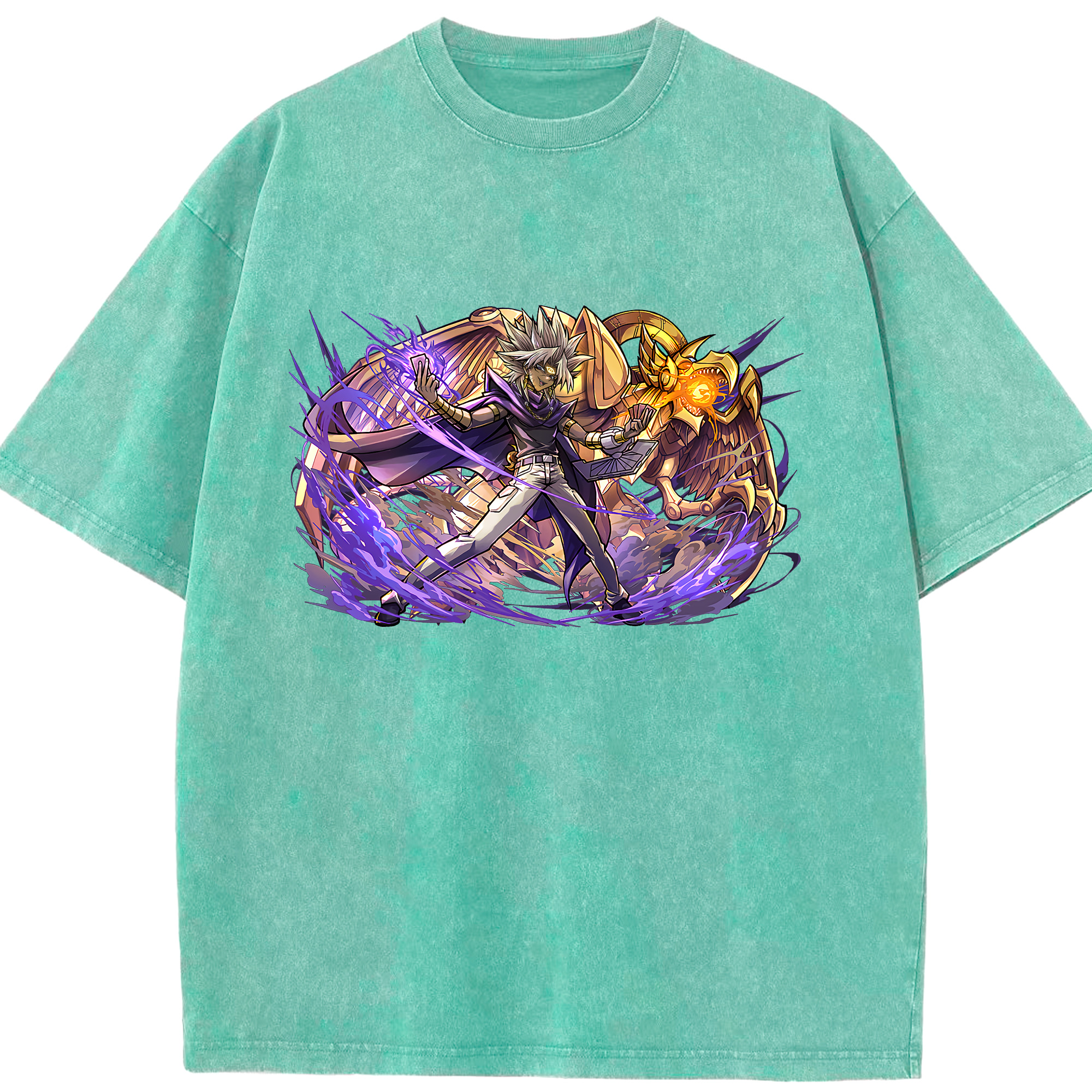 （画像用） 遊☆戯☆王 Yu-Gi-Oh! 綿100% ヴィンテージ風 半袖Tシャツ（フロントプリント）
